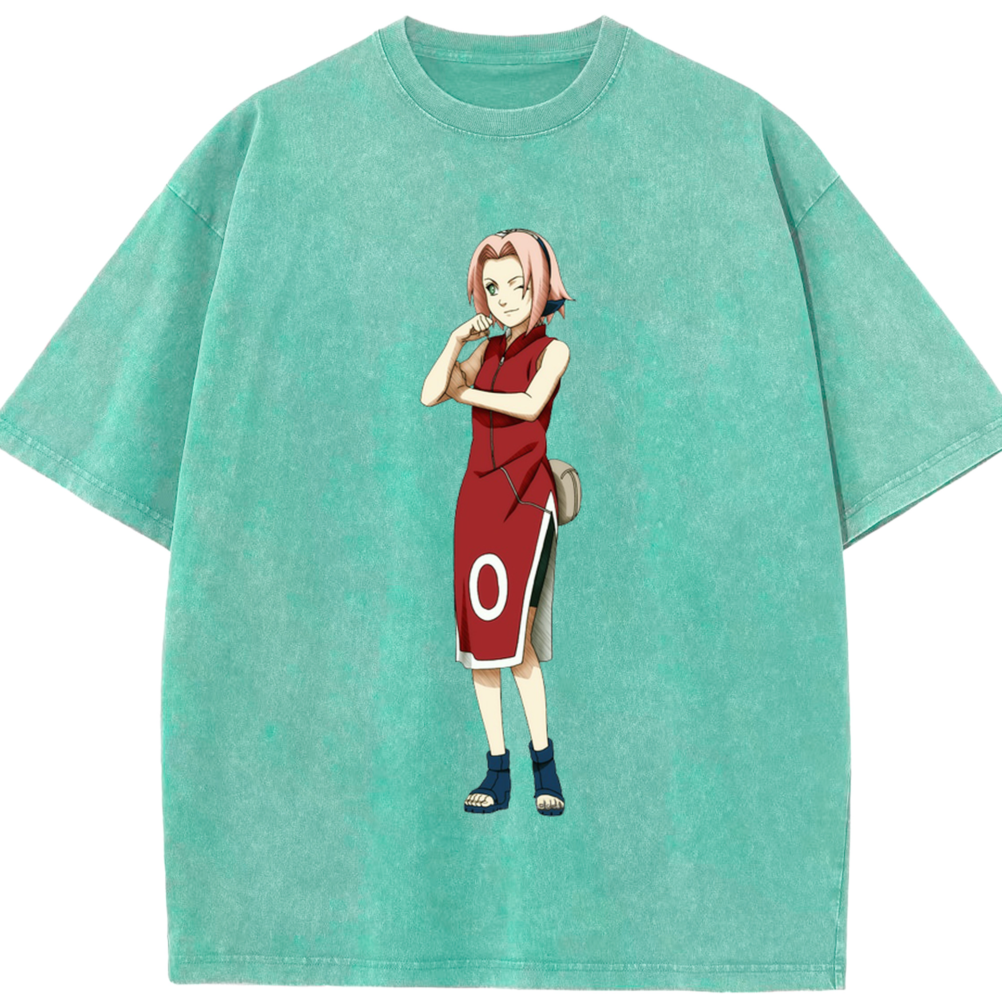 （画像用） NARUTO -ナルト- 春野サクラ Haruno Sakura 綿100% ヴィンテージ風 半袖Tシャツ（フロントプリント）